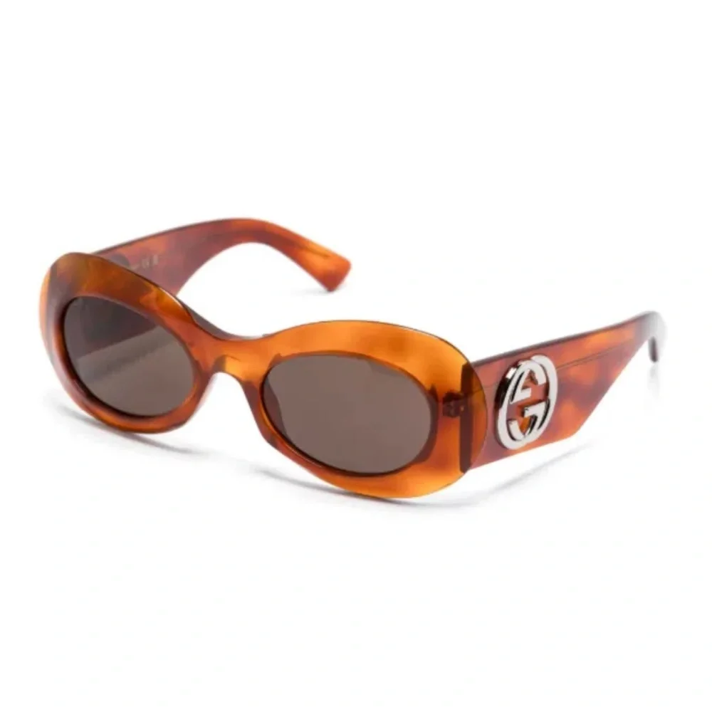 New - Gucci Oval Frame Sunglasses
